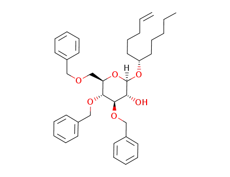 Molecular Structure of 460745-17-9 ([(6S)-1-undecen-6-yl] 3,4,6-tri-O-benzyl-β-D-glucopyranoside)