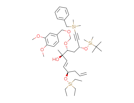 4,12-Dioxa-3,13-disilapentadec-6-en-8-ol,
9-[[(3,4-dimethoxyphenyl)methoxy]methoxy]-11-[[dimethyl(phenylmethyl)
silyl]ethynyl]-3,3-diethyl-8,13,13,14,14-pentamethyl-5-(2-propenyl)-,
(5R,6E,8R,9R,11R)-