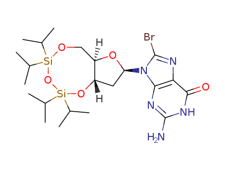 8-Bromo-N9-[3’,5’-O-(1,1,3,3-tetrakis(isopropyl)-1,3-disiloxanediyl)-β-D-2’-deoxyribofuranosyl]guanine