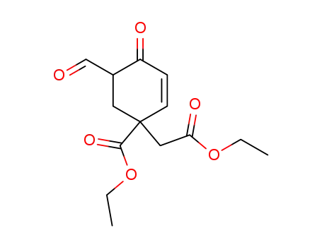 Molecular Structure of 565451-53-8 (2-Cyclohexene-1-acetic acid, 1-(ethoxycarbonyl)-5-formyl-4-oxo-, ethyl
ester)