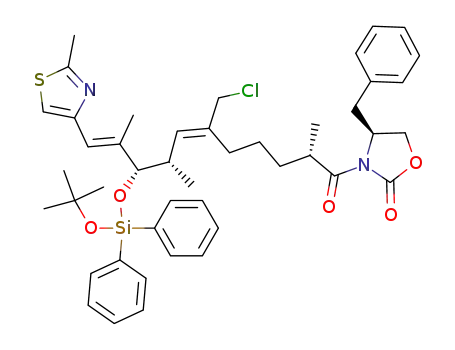 (S)-4-Benzyl-3-[(6E,10E)-(2S,8S,9S)-9-(tert-butoxy-diphenyl-silanyloxy)-6-chloromethyl-2,8,10-trimethyl-11-(2-methyl-thiazol-4-yl)-undeca-6,10-dienoyl]-oxazolidin-2-one
