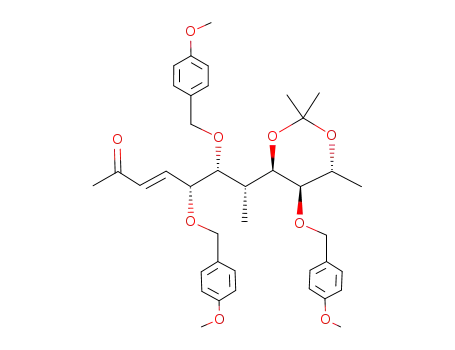 Molecular Structure of 392692-56-7 ((3E,5R,6R,7R)-5,6-bis-(p-methoxybenzyloxy)-7-[5-(R)-(p-methoxybenzyloxy)-2,2,6-(6R)-trimethyl-1,3-dioxan-4-(R)-yl]-oct-3-en-2-one)