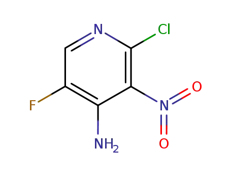 Molecular Structure of 405230-90-2 (2-Chloro-5-fluoro-3-nitro-4-pyridinaMine)