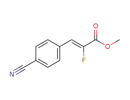 Molecular Structure of 126976-32-7 (methyl Z-3-(4-cyanophenyl)-2-fluoroprop-2-enoate)