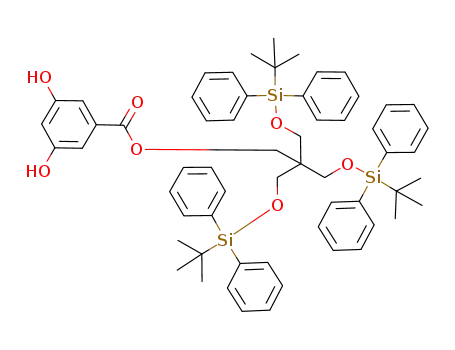 3,5-dihydroxy-benzoic acid 3-(<i>tert</i>-butyl-diphenyl-silanyloxy)-2,2-bis-(<i>tert</i>-butyl-diphenyl-silanyloxymethyl)-propyl ester