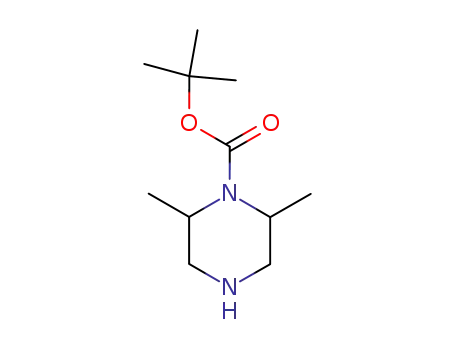 Molecular Structure of 180975-66-0 (tert-butyl (2R,6S)-2,6-dimethylpiperazine-1-carboxylate)