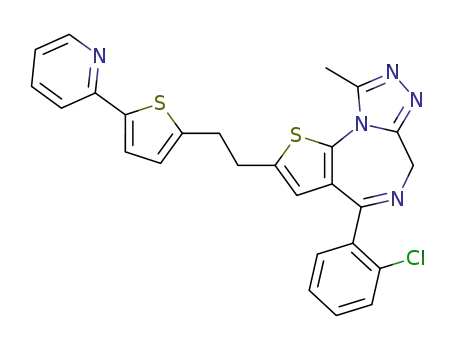 4-(2-Chloro-phenyl)-9-methyl-2-[2-(5-pyridin-2-yl-thiophen-2-yl)-ethyl]-6H-1-thia-5,7,8,9a-tetraaza-cyclopenta[e]azulene
