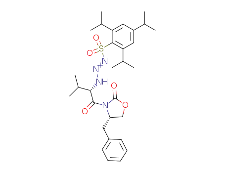 (3(2S),4S)-3-<2-<3-<<2,4,6-tris(1-methylethyl)phenyl>sulfonyl>triazino>-3-methyl-1-oxobutyl>-4-(phenylmethyl)-2-oxazolidinone