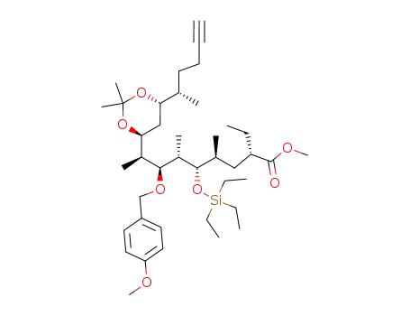(2S,4S,5S,6S,7S,8S)-8-[(4S,6S)-2,2-Dimethyl-6-((S)-1-methyl-pent-4-ynyl)-[1,3]dioxan-4-yl]-2-ethyl-7-(4-methoxy-benzyloxy)-4,6-dimethyl-5-triethylsilanyloxy-nonanoic acid methyl ester