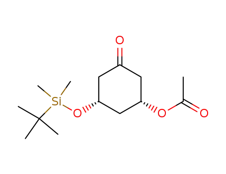 Cyclohexanone, 3-(acetyloxy)-5-[[(1,1-dimethylethyl)dimethylsilyl]oxy]-,
(3R,5S)-