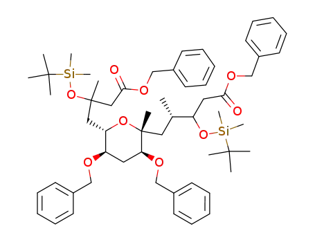 (S)-5-{(2R,3S,5R,6S)-3,5-Bis-benzyloxy-6-[3-benzyloxycarbonyl-2-(tert-butyl-dimethyl-silanyloxy)-2-methyl-propyl]-2-methyl-tetrahydro-pyran-2-yl}-3-(tert-butyl-dimethyl-silanyloxy)-4-methyl-pentanoic acid benzyl ester