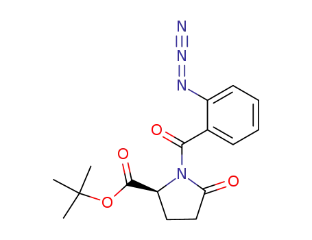 Molecular Structure of 380223-07-4 ((S)-1-(2-Azido-benzoyl)-5-oxo-pyrrolidine-2-carboxylic acid tert-butyl ester)