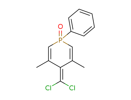 Molecular Structure of 130760-07-5 (Phosphorin, 4-(dichloromethylene)-1,4-dihydro-3,5-dimethyl-1-phenyl-,
1-oxide)