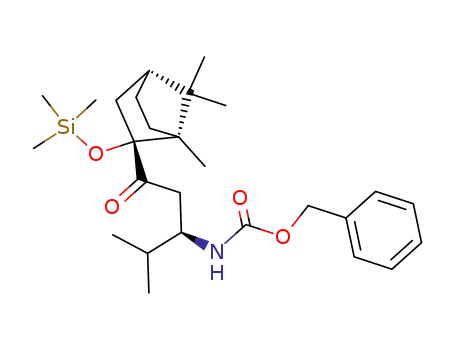 {(R)-2-Methyl-1-[2-oxo-2-((1R,2R,4R)-1,7,7-trimethyl-2-trimethylsilanyloxy-bicyclo[2.2.1]hept-2-yl)-ethyl]-propyl}-carbamic acid benzyl ester