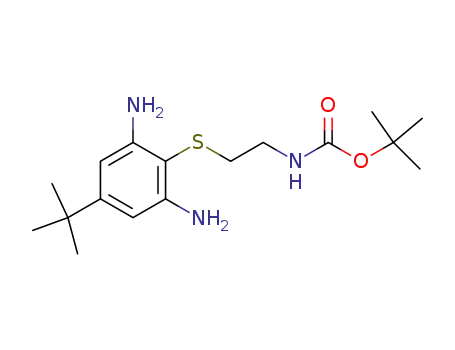 Molecular Structure of 439948-71-7 (Carbamic acid, [2-[[2,6-diamino-4-(1,1-dimethylethyl)phenyl]thio]ethyl]-,
1,1-dimethylethyl ester)