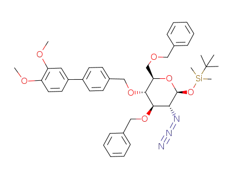 tert-butyldimethylsilyl-2-azido-3,6-di-O-benzyl-2-deoxy-3-O-(4-(3,4-dimethoxyphenyl)benzyl)-α-D-glucopyranoside