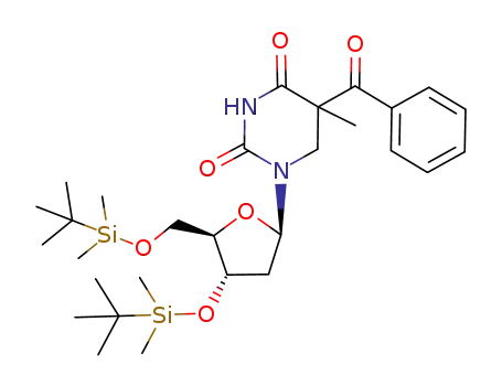 5-Benzoyl-1-[(2R,4S,5R)-4-(tert-butyl-dimethyl-silanyloxy)-5-(tert-butyl-dimethyl-silanyloxymethyl)-tetrahydro-furan-2-yl]-5-methyl-dihydro-pyrimidine-2,4-dione