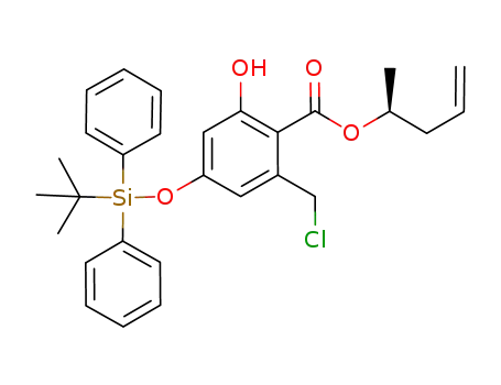 4-(<i>tert</i>-butyl-diphenyl-silanyloxy)-2-chloromethyl-6-hydroxy-benzoic acid 1-methyl-but-3-enyl ester