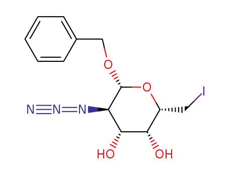 (2S,3R,4R,5R,6R)-5-Azido-6-benzyloxy-2-iodomethyl-tetrahydro-pyran-3,4-diol