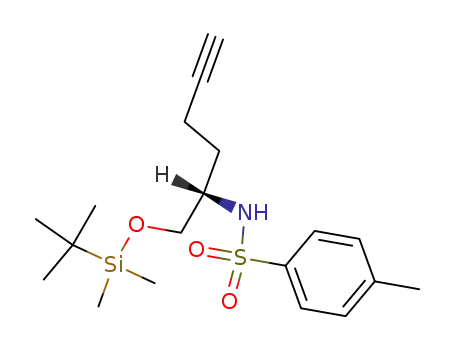 Molecular Structure of 437553-87-2 ((S)-N-[1-(tert-butyldimethylsilyloxymethyl)pent-4-ynyl]-4-methylbenzenesulfonamide)