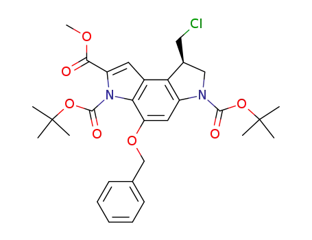 methyl 5-(benzyloxy)-3,6-bis(tert-butyloxycarbonyl)-(1R)-(chloromethyl)-1,2-dihydro-3H-pyrrolo[3,2-e]indole-7-carboxylate