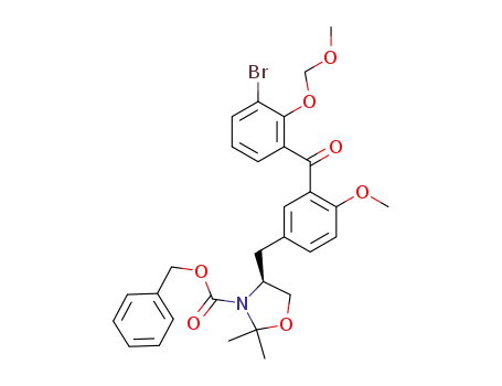 (S)-4-[3-(3-Bromo-2-methoxymethoxy-benzoyl)-4-methoxy-benzyl]-2,2-dimethyl-oxazolidine-3-carboxylic acid benzyl ester