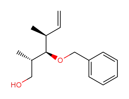 Molecular Structure of 131681-70-4 ((2S,3R,4S)-3-Benzyloxy-2,4-dimethyl-hex-5-en-1-ol)
