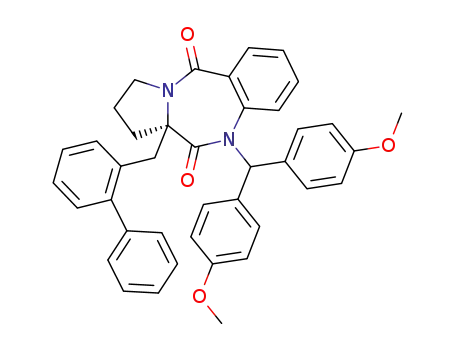 Molecular Structure of 918160-20-0 ((11aR)-(+)-10-di(p-anisyl)methyl-2,3,5,10,11,11a-hexahydro-5,11-dioxo-11a-(2-phenyl)benzyl-1H-pyrrolo[2,1-c][1,4]benzodiazepine)