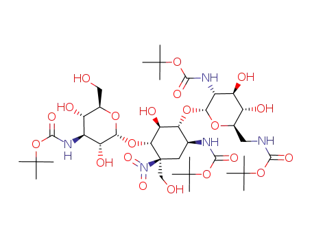 1-C-(hydroxymethyl)-1-deamino-1-nitro-3,2',6',3''-tetrakis-N-(tert-butoxycarbonyl)kanamycin B