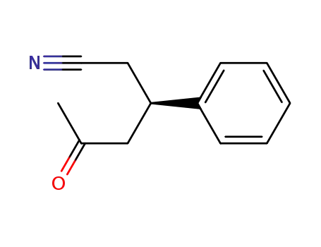 Molecular Structure of 844885-65-0 ((R)-5-oxo-3-phenylhexanenitrile)