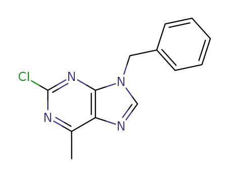 Molecular Structure of 164360-03-6 (9H-Purine, 2-chloro-6-methyl-9-(phenylmethyl)-)