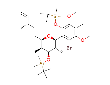 (2R,3S,4S,5S,6R)-2-[2-bromo-6-(tert-butyldimethylsilanyloxy)-3,5-dimethoxy-4-methylphenyl]-4-(tert-butyldimethylsilanyloxy)-3,5-dimethyl-6-((S)-3-methylpent-4-enyl)-tetrahydropyran