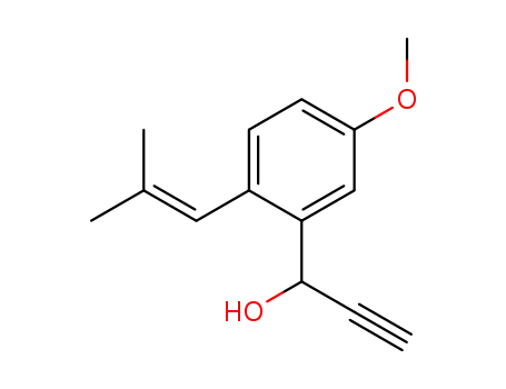 Molecular Structure of 904744-29-2 (1-(5-methoxy-2-(2-methylprop-1-enyl)phenyl)-prop-2-yn-1-ol)