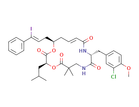 (3S,10R,16R)-10-(3-chloro-4-methoxybenzyl)-16-[(2Z)-3-iodo-3-phenylprop-2-enyl]-3-isobutyl-6,6-dimethyl-1,4-dioxa-8,11-diazacyclohexadec-13-ene-2,5,9,12-tetrone