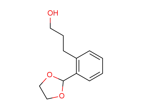 Molecular Structure of 142483-74-7 (Benzenepropanol, 2-(1,3-dioxolan-2-yl)-)