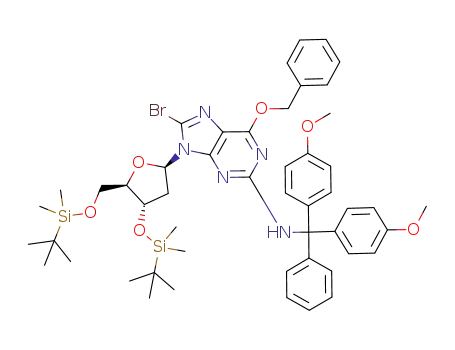 O<sup>6</sup>-benzyl-8-bromo-3′,5′-O-bis(tert-butyldimethylsilyl)-N<sup>2</sup>-dimethoxytrityl-2′-deoxyguanosine