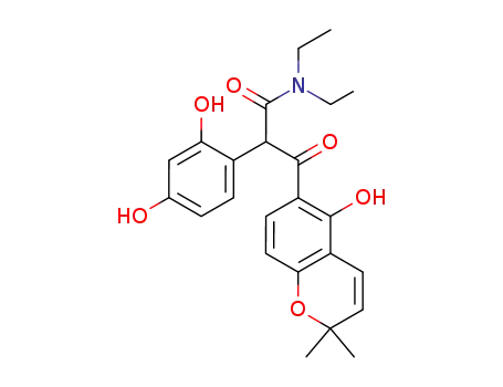 2-(2,4-dihydroxy-phenyl)-<i>N</i>,<i>N</i>-diethyl-3-(5-hydroxy-2,2-dimethyl-2<i>H</i>-chromen-6-yl)-3-oxo-propionamide