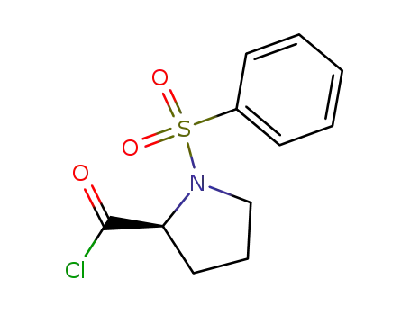 Molecular Structure of 72922-83-9 (2-Pyrrolidinecarbonyl chloride, 1-(phenylsulfonyl)-, (S)-)
