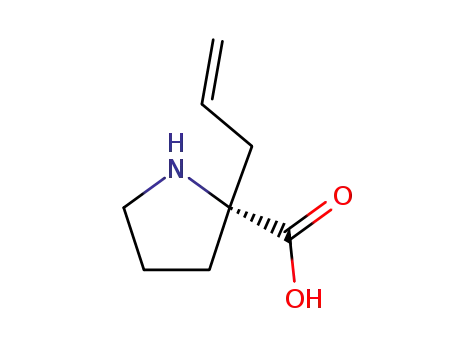 Molecular Structure of 121772-98-3 (L-Proline, 2-(2-propenyl)- (9CI))