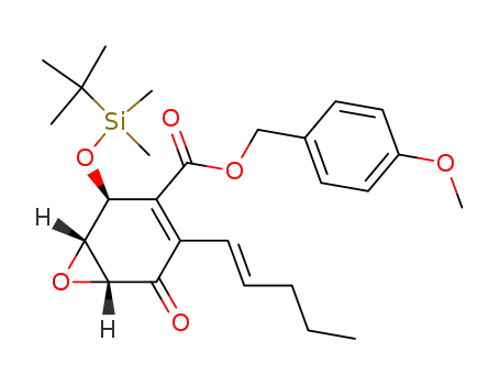 7-Oxabicyclo[4.1.0]hept-3-ene-3-carboxylic acid,
2-[[(1,1-dimethylethyl)dimethylsilyl]oxy]-5-oxo-4-(1E)-1-pentenyl-,
(4-methoxyphenyl)methyl ester, (1S,2S,6R)-