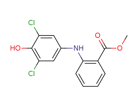 Molecular Structure of 851961-77-8 (methyl 2-(4-hydroxy-3,5-dichlorophenylamino)benzoate)