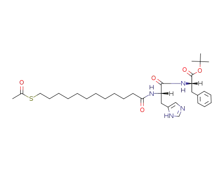 Molecular Structure of 828295-67-6 (L-Phenylalanine, N-[12-(acetylthio)-1-oxododecyl]-L-histidyl-,
1,1-dimethylethyl ester)