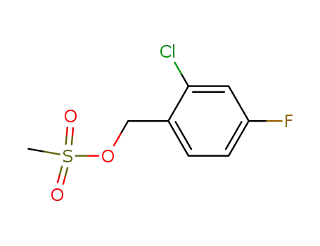 Molecular Structure of 219765-26-1 (Benzenemethanol, 2-chloro-4-fluoro-, methanesulfonate)