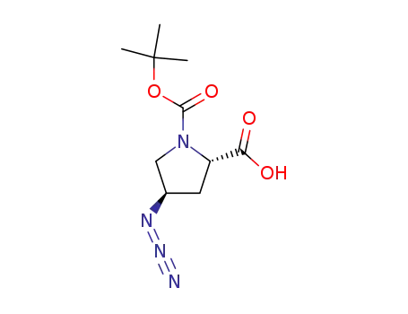 Molecular Structure of 132622-68-5 (1,2-Pyrrolidinedicarboxylic acid, 4-azido-, 1-(1,1-dimethylethyl) ester, (2S,4R)-)