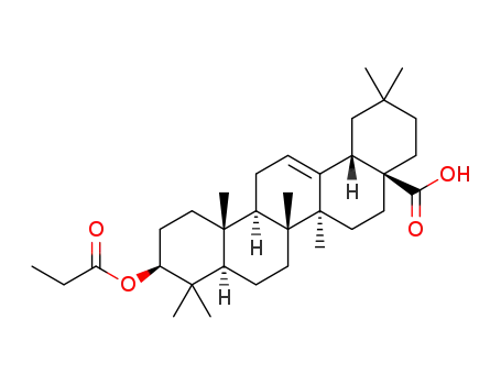 Molecular Structure of 107304-64-3 (3-beta-Hydroxy-olean-12-en-28-oic acid propionate)