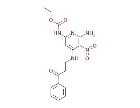Carbamic acid,
[6-amino-5-nitro-4-[(3-oxo-3-phenylpropyl)amino]-2-pyridinyl]-, ethyl
ester