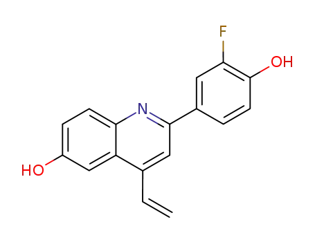 Molecular Structure of 801234-01-5 (6-Quinolinol, 4-ethenyl-2-(3-fluoro-4-hydroxyphenyl)-)