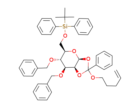 3,4-di-O-benzyl-6-O-(tert-butyldiphenylsilyl)-β-D-mannopyranose 1,2-(pent-4-enyl orthobenzoate)