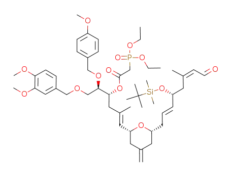 (diethoxy-phosphoryl)-acetic acid 4-{6-[4-(<i>tert</i>-butyl-dimethyl-silanyloxy)-6-methyl-8-oxo-octa-2,6-dienyl]-4-methylene-tetrahydro-pyran-2-yl}-1-[2-(3,4-dimethoxy-benzyloxy)-1-(4-methoxy-benzyloxy)-ethyl]-3-methyl-but-3-enyl ester