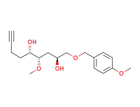 Molecular Structure of 646520-57-2 (8-Nonyne-2,5-diol, 4-methoxy-1-[(4-methoxyphenyl)methoxy]-,
(2S,4S,5S)-)